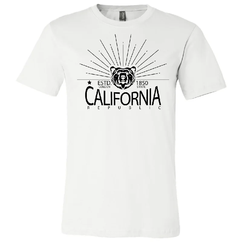 Women's Hooded Sweatshirts with Straight WaistCalifornia Golden State Black Print Asst Colors Mens Lightweight Fitted T-Shirt/tee