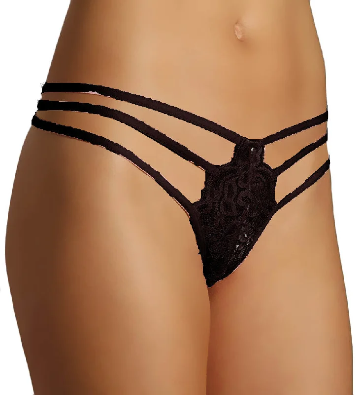 plus-size high-waisted panties with a full-coverage designLadies Super Sexy Ladies Strappy Lace Front Thong One Size UK 6-12