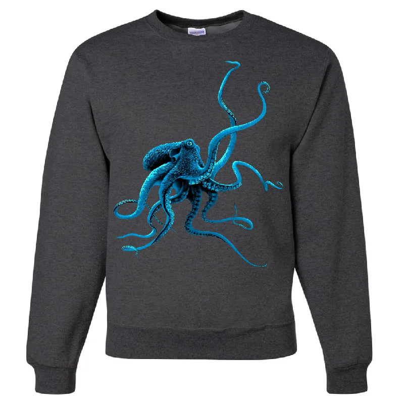 Women's Hooded Sweatshirts with Drawstring WaistOctopus Crewneck Sweatshirt