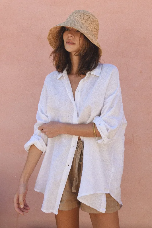 Women's Blouse with Square CollarThe Palma Shirt // Blanco