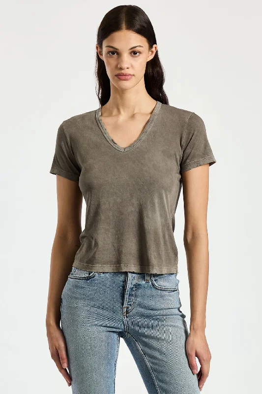 Women's Blouse with Collarless DesignStandard V-Neck Tee (Sale)