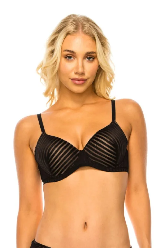 plus-size wireless racerback braStripe Lace Bra