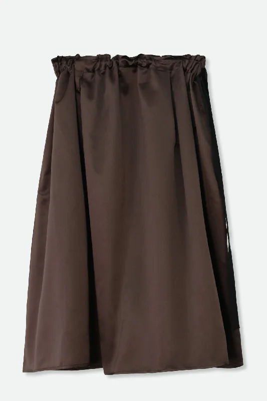 Women's Pencil SkirtsMAEVE MIDLENGTH DRAWSTRING SKIRT IN SILK SATIN CHOCOLATE