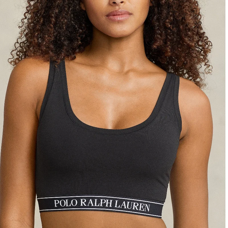 wireless bra with front closure for comfortPolo Ralph Lauren, Bralette Built Up, Polo Essentials, espresso