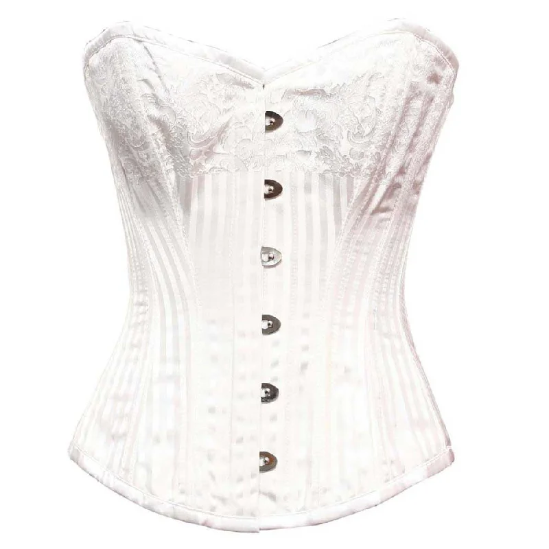 body shaper with lace trim for a touch of luxuryELEGANT WHITE/ WHITE STRIPE BRO