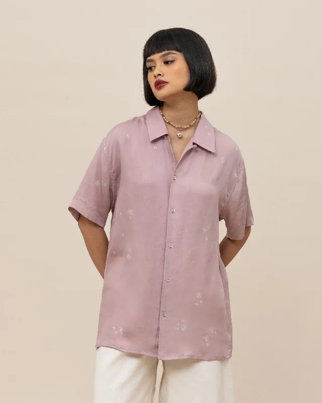 Women's Blouse with Narrow CollarSERIBU BUNGA - Nerd Shirt (Gender Neutral)