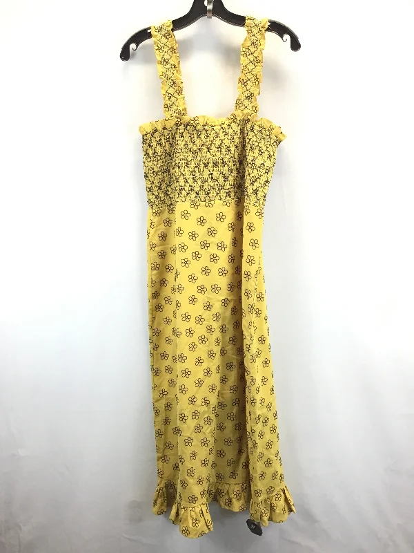 Women's Sleeveless DressesBlack & Yellow Dress Casual Maxi Clothes Mentor, Size L