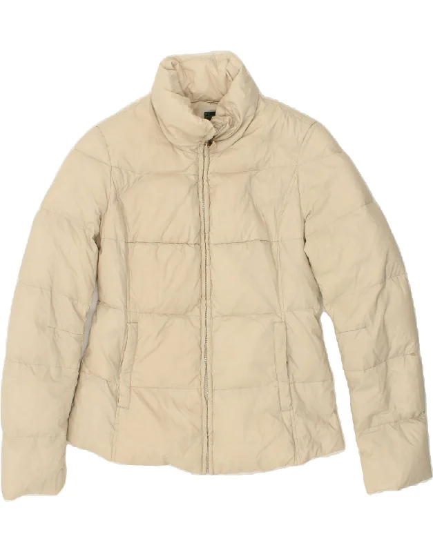 Women's Denim CoatsBENETTON Womens Crop Padded Jacket IT 44 Medium Beige Polyamide