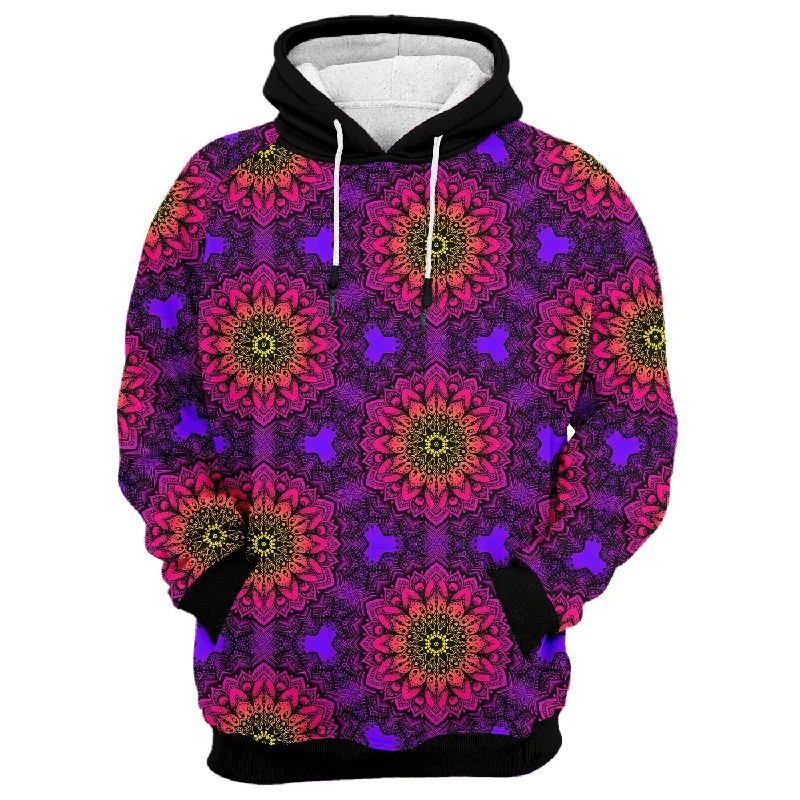 Women's Hooded Sweatshirts with Button PocketsMandala Effect Hoodie