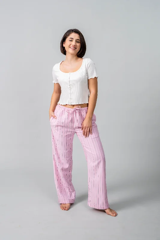 women's pajamas for those who love to dreamPink Twill Stripe Cotton Women's Pajama