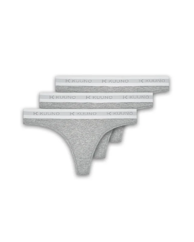 seamless high-waisted briefs for all-day comfort3er-Set Everyday Thong Light Grey