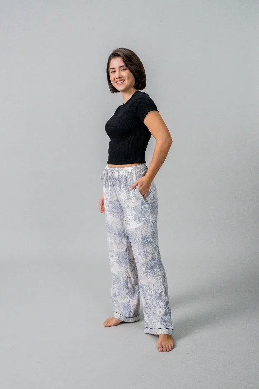 women's pajamas with a modern twistIvy Blue Floral Cotton Blend Women's Pajama