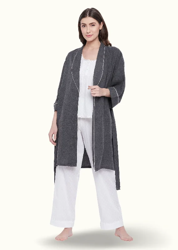 women's pajamas for a cozy night inCotton Melange Robe Top Pyjama Set of 3