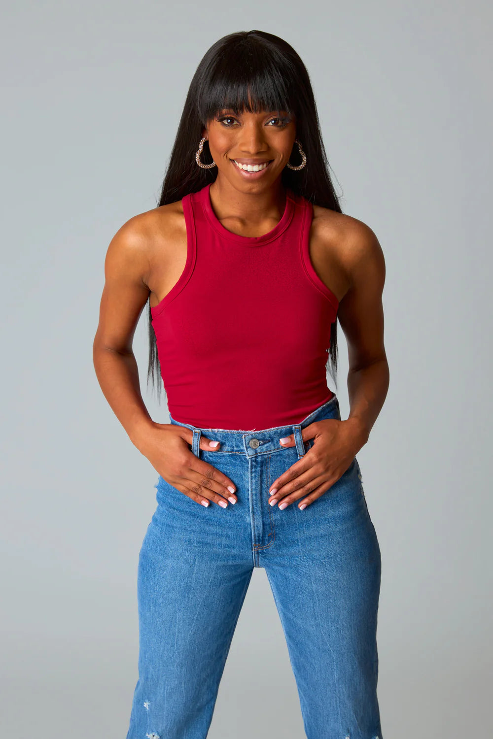 Women's Jumpsuits with Sweetheart CollarBuddyLove Jada Crimson Bodysuit