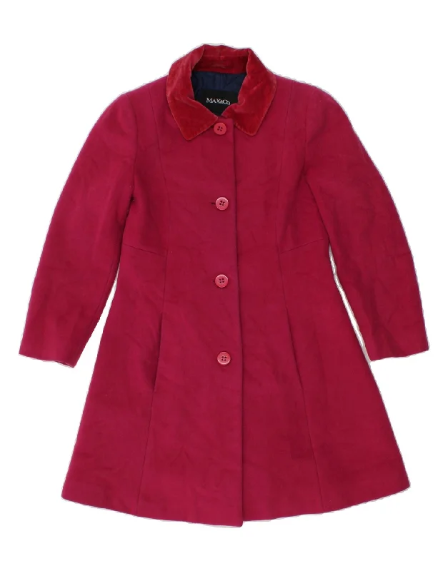 Women's Coats with PocketsMAX & CO. Womens Overcoat UK 12 Medium  Pink Wool