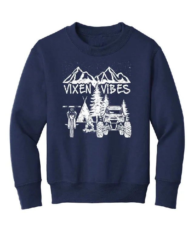 Women's Hooded Sweatshirts with Side PocketsYouth Vixen Vibes Crewneck