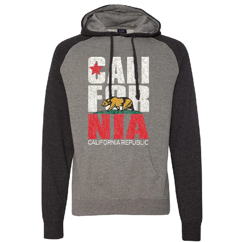 Women's Hooded CardiganCalifornia Republic Vintage Retro Bold Raglan Hoodie