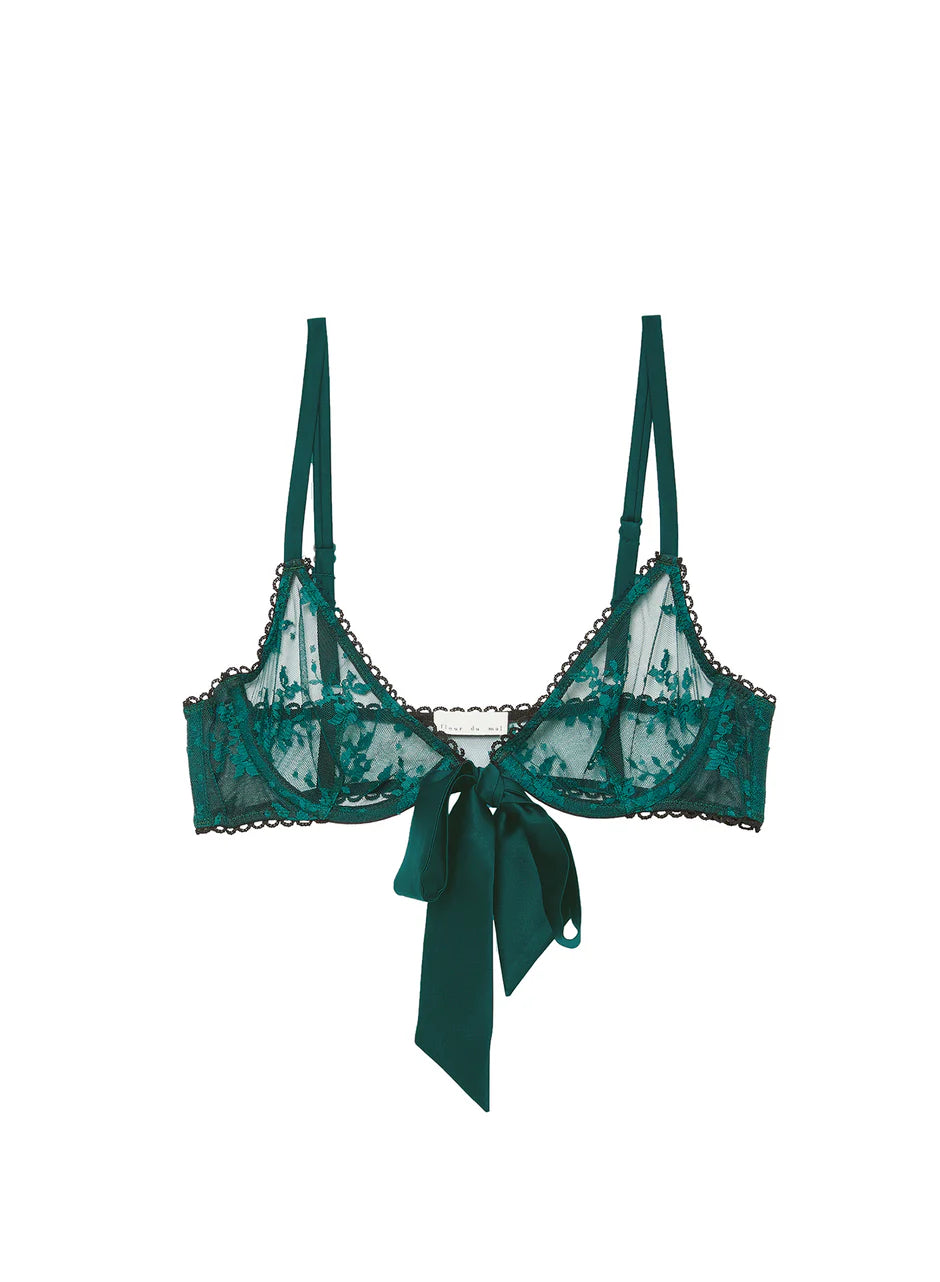 plus-size minimizer underwire braCrystal Teal Untie Me Demi Bra