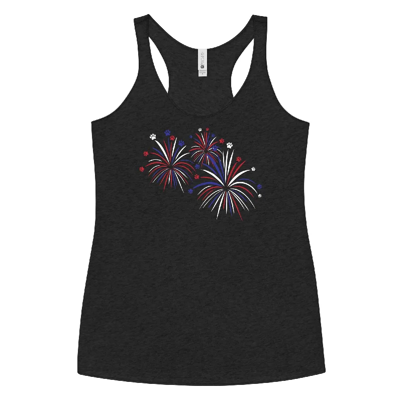 Women's Blouse with Shirt CollarFireworks of Paws Tank Top