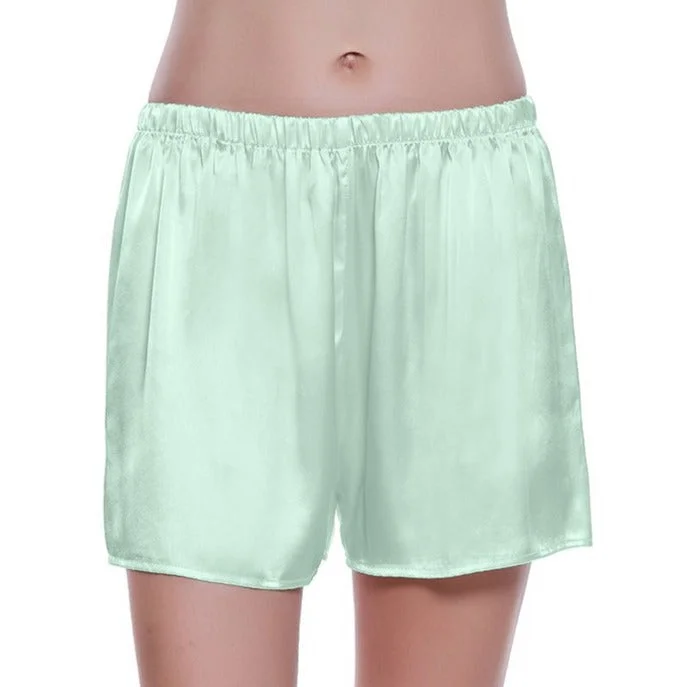 women's underwear made from bamboo fiberWomens 100% Mulberry Silk Shorts - Mint Green