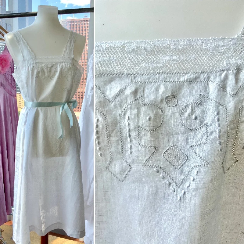 women's pajamas with a whimsical charmSara Antique Cotton Slip Dress - 1900