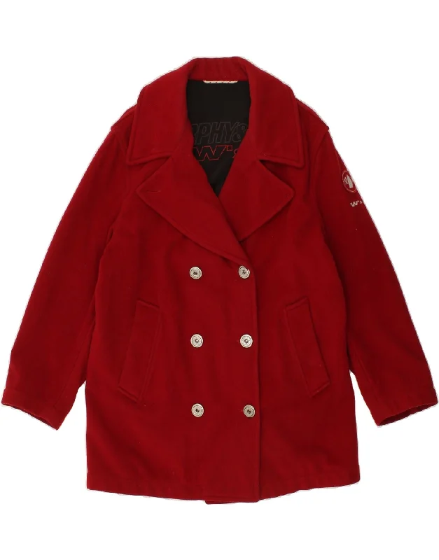 Women's Coats with Fur Trimmed BeltMURPHY & NYE Womens Double Breasted Coat UK 16 Large Red Wool