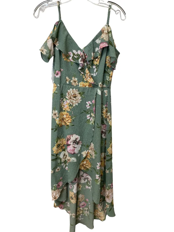 Women's Square Collar DressesFloral Print Dress Casual Maxi Clothes Mentor, Size S