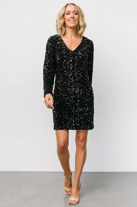 Women's Summer ShortsBetty Sequin Short Dress | Black