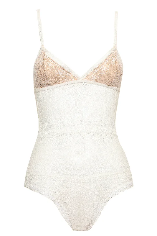 lightweight summer shapewearWHITE NEOTERIC LACE BODYSUIT