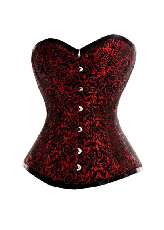 plus-size waist trainer with flexible boning for comfortWT-OB RED/BLACK BRO-100