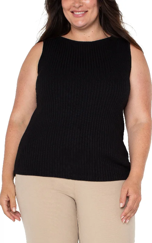 Women's Jodhpurs with Cropped LengthSLEEVELESS BOAT NECK RIB KNIT TOP