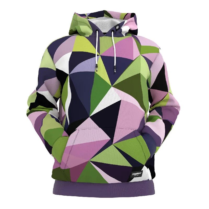 Women's Hooded Sweatshirts with Magnetic ClosureCubes Patched Path Hoodie