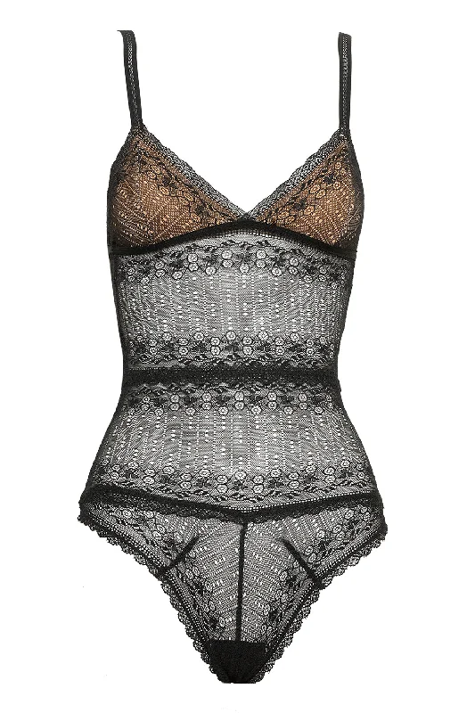 firm-control shapewear for midi dressesBLACK NEOTERIC LACE BODYSUIT