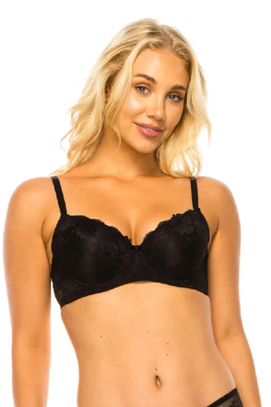 underwire bra with side supportFloral Lace Bra