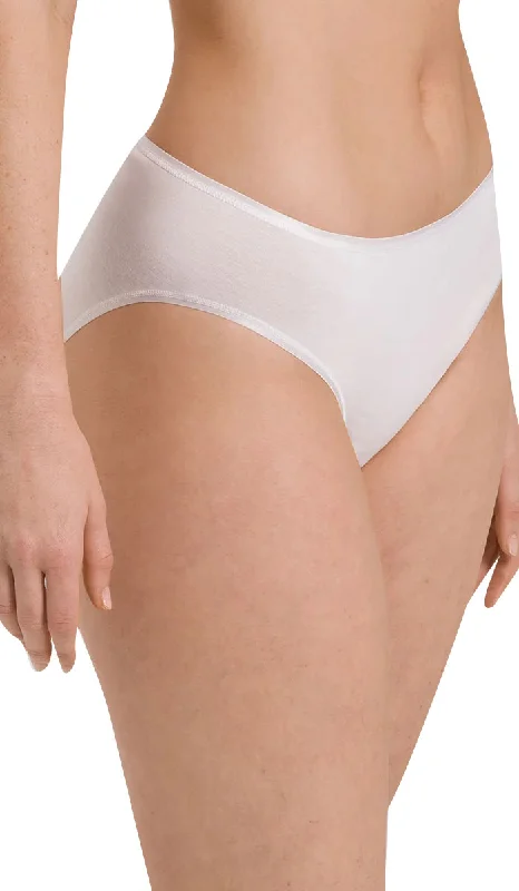 boyshort style underwear for womenHanro 100% Cotton Underwear Midi Brief Hi Cut Seamless in White 1626