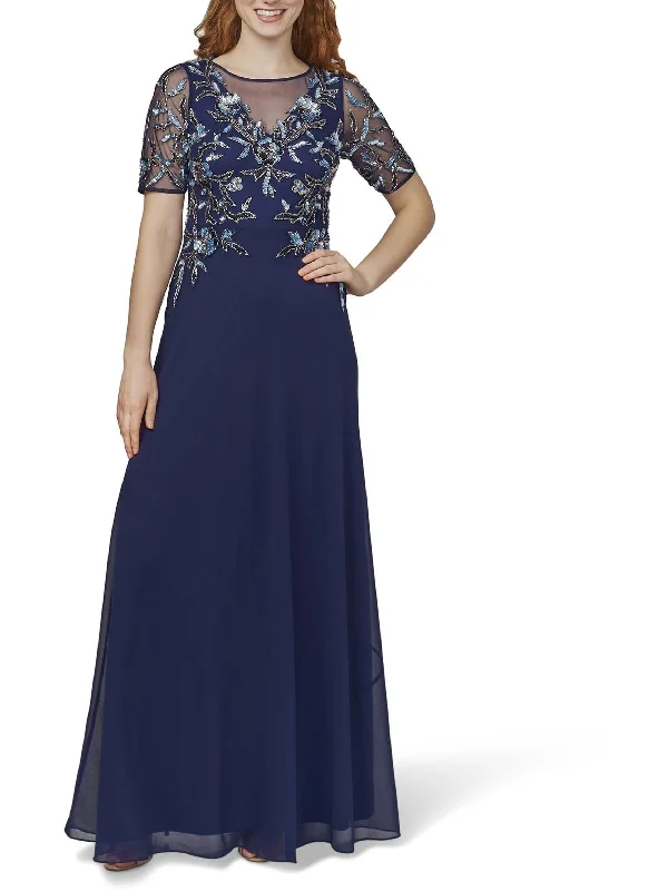 Women's Sweetheart-Neck DressesWomens Chiffon Embellished Evening Dress